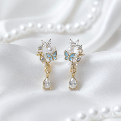 Delphine Butterfly Stud Earrings (Gold)