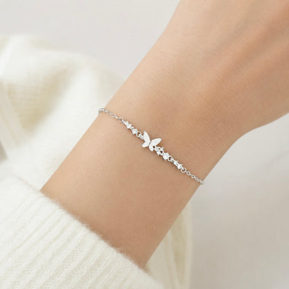 Moonlit Butterfly Bracelet (Silver)