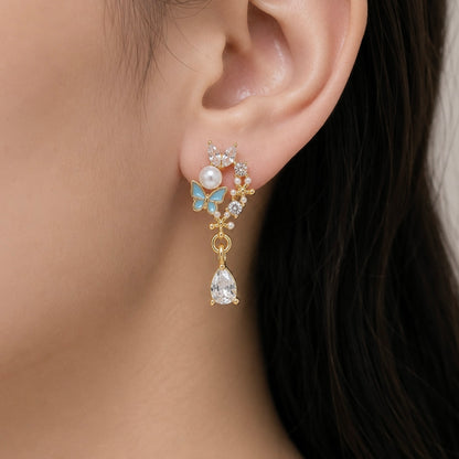 Delphine Butterfly Stud Earrings (Gold)