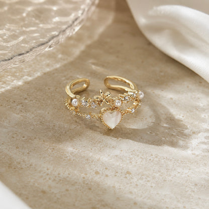 Fleur Amour Adjustable Ring (Gold)